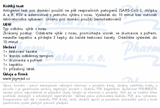 DeepBlue 5v1 respirační multitest 1ks