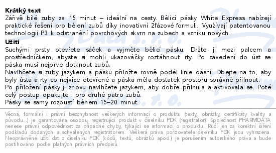 Perl Weiss Bělící pásky Express 4ks