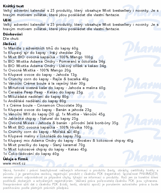 Mixit Aadventní kalendář 2025 1229g