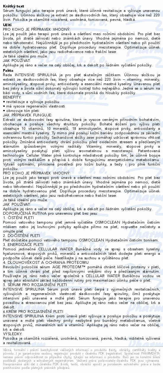 ESTHEDERM Instensive Spirulina sérum 30ml