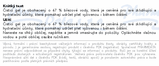 Round Lab pleťový čisticí gel s břez.šťávou 150ml
