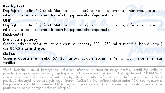 Allnature Matcha latte 1020g