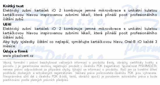 Oral-B iO Series 2 Ocean Blue el.kart.+c.pouz.Xmas