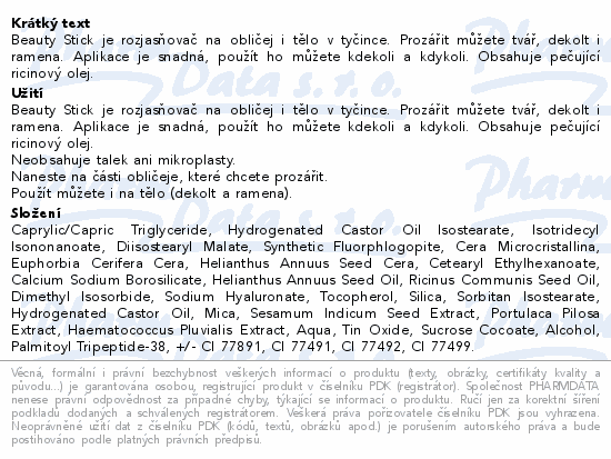 Dermacol Beauty Stick Gold Diamond Effect 7g