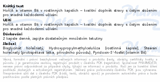 Organis Magnesium Bisglycinát+B6 cps.60