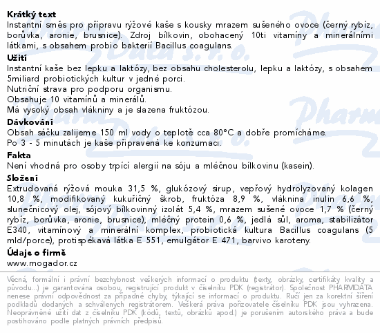 Nutrikaše probiotic protein a superfruits 3x60g