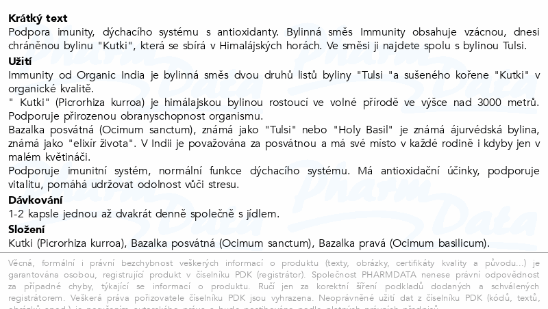 Organic India Immunity BIO cps.60