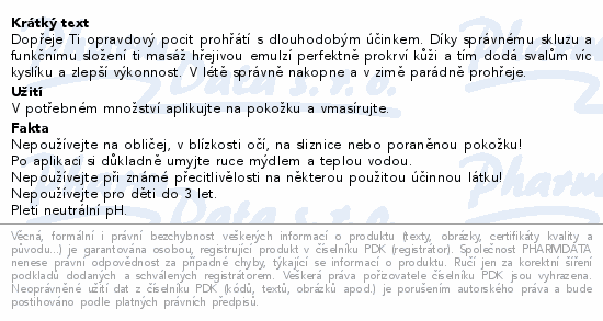 Emspoma Sport hřejivá emulze 1000ml