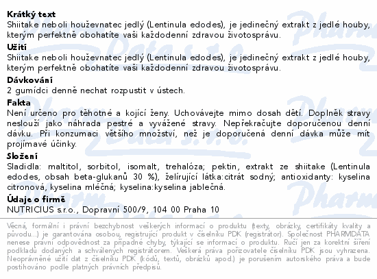 Shiitake 500mg gummies 60ks
