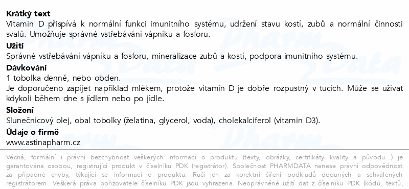 Astina SuperVit D3 vitamin 2000 IU tob.90