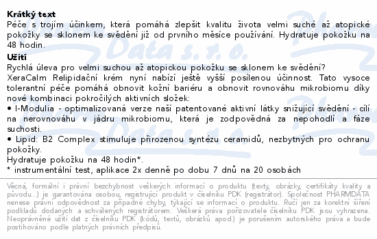 AVENE XeraCalm Relipidační krém 400ml