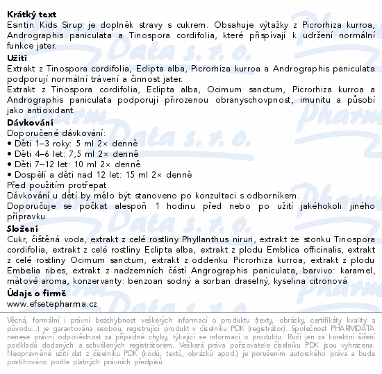 SWP Esentin Kids sirup 100ml