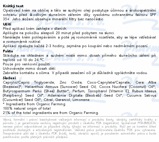 Wooden Spoon Opal.krém such.olej SPF 35+ 100ml