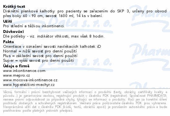 iD Sensitive Pants Extra Plus S 14ks