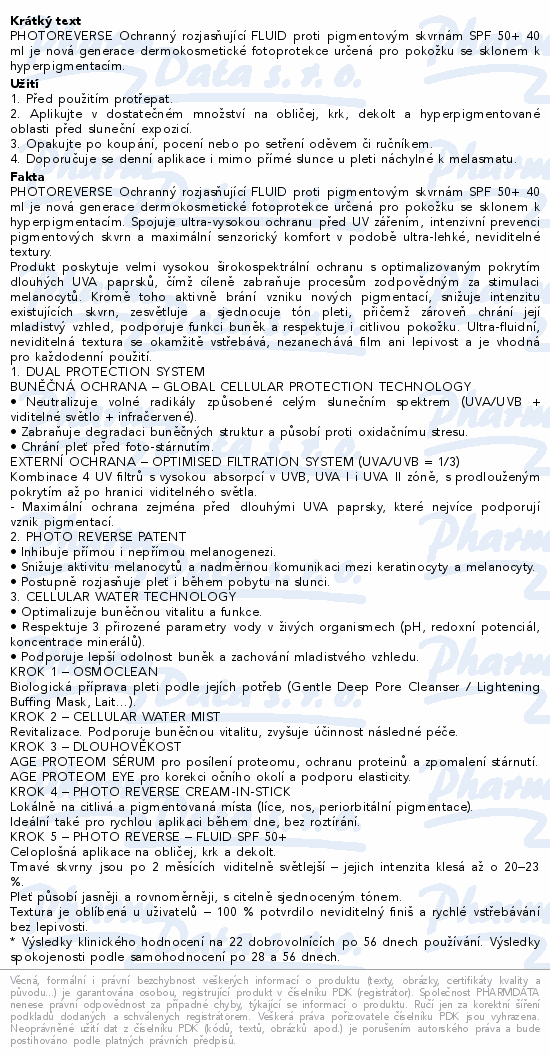 ESTHEDERM Photo Reverse fluid SPF50+ 40ml