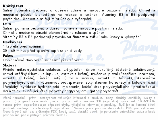 Tryptospan s melatoninem tbl.50+10