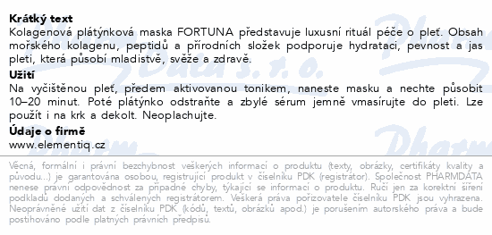 FORTUNA Marine Collagen Daily Mask Pack 1ks