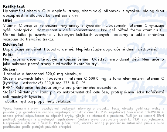 Naturprodukt lipozomální vitamín C 500mg tob.60