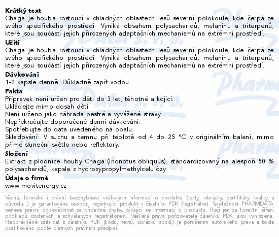 MOVit Chaga 50% polysacharidů 500mg cps.90