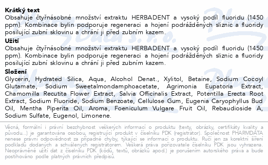 HERBADENT FORTE zubní pasta z bylin 75g