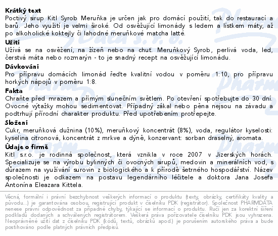 Kitl Syrob Meruňka s dužninou 500ml
