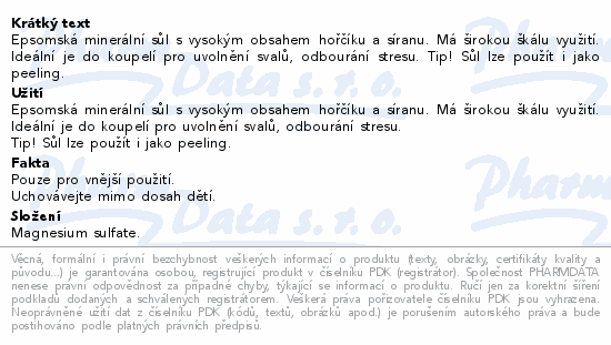 Allnature Epsomská sůl 1000g