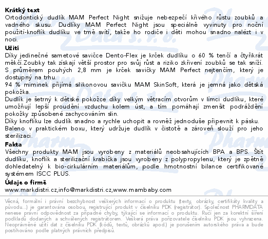 MAM Dudlík Perfect Night box 16+m růžový/žlutý 2ks