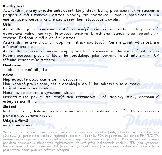 Green idea Přírodní Astaxanthin FORTE tob.60