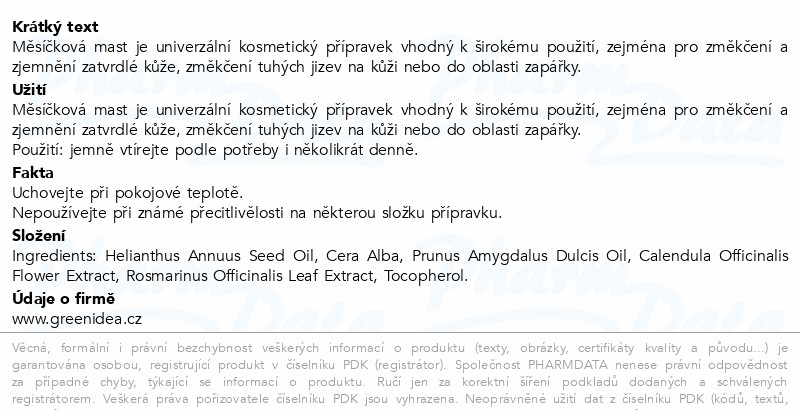 Green idea Měsíčková bylinná mast 50ml