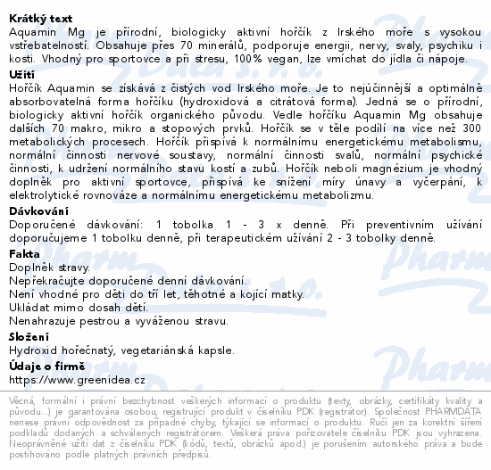 Green idea Hořčík - Biologicky aktivní tob.60