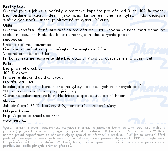 Goodies Bluey ovocná kapsička jablko borůvka 100g