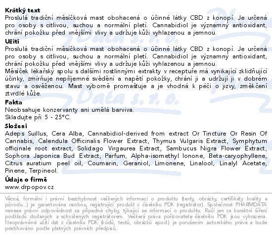 Dr.Popov Měsíčková mast s CBD 50ml