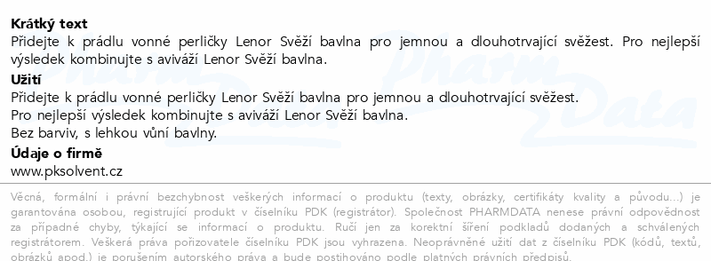 Lenor Sensitive Cotton Fresh vonné perličky 495g