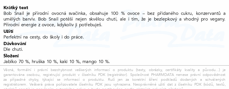 Šnek BOB ovocný snack multifruit 40g
