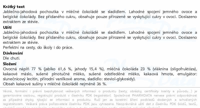 Šnek BOB pochoutka jablko-jahoda v mléč.čoko 6x10g