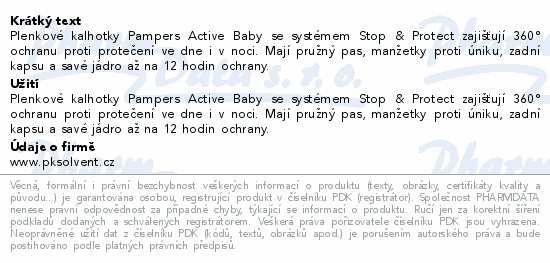 Pampers Active Baby Pants 6 plen.kal.13-19kg 120ks
