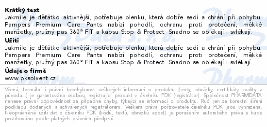 Pampers Premium Care Pants 3 pl.kalh.6-11kg 114ks