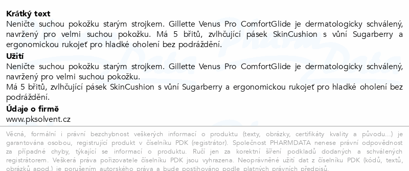 Gillette Venus Pro Comf.Sug.Sc.str.+3náh.hl.+drž.