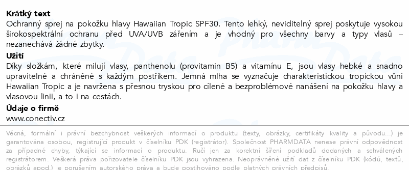 Hawaiian Tropic Hydrat.Prot.Scalp Mist SPF30 60ml