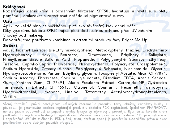 Dermacol Bright Me Up Protect.Day Cream SPF50 50ml