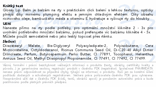 Dermacol Glossy Lip Balm Cool.Effec.Vanill.01 1.8g