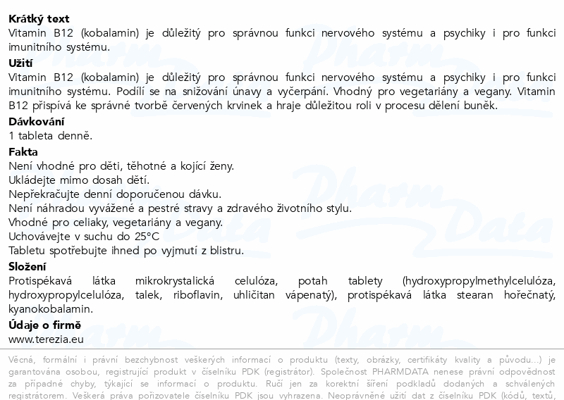 TEREZIA Vitamin B12 tbl.100