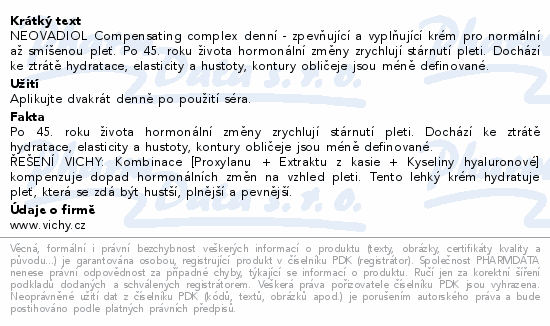VICHY NEOVADIOL Compensating complex denní kr.50ml