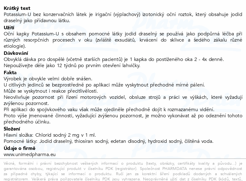 Potassium-U oční kapky 10ml