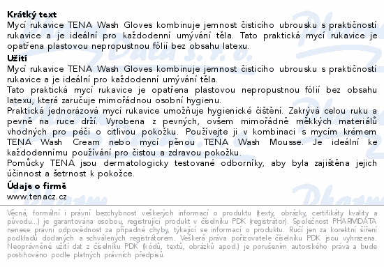 TENA Proskin Wash Glove mycí žínka 175ks