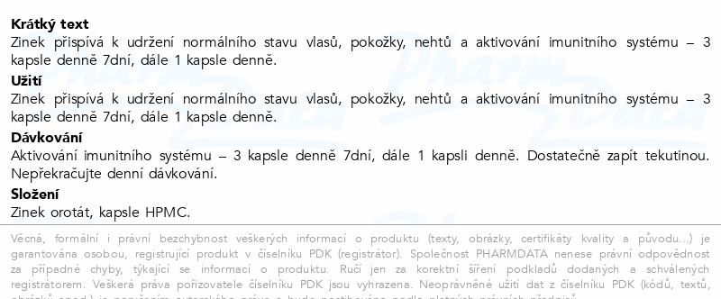 Zinek Orotát 170mg cps.60