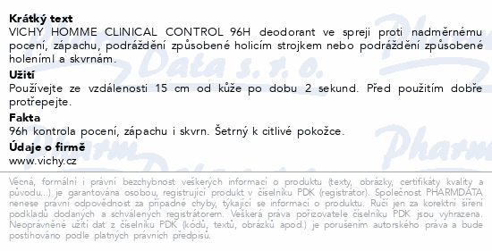VICHY HOMME Clinical Control AP sprej 125ml