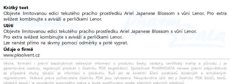 Ariel+Lenor Japanese Blossom prací gel 4050ml