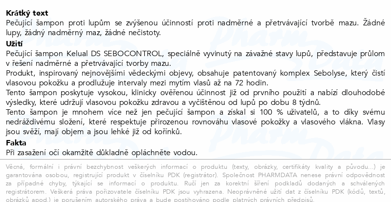DUCRAY Kelual DS SEBOCONT.Peč.šamp.proti lup.100ml