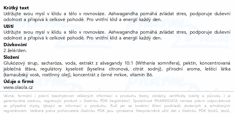 OlaOla Ashwagandha 60 želé bonbónů